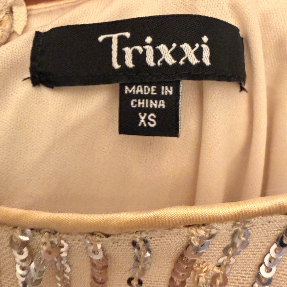 Trixxi Beige Sequin Dress - Picture 2 of 4